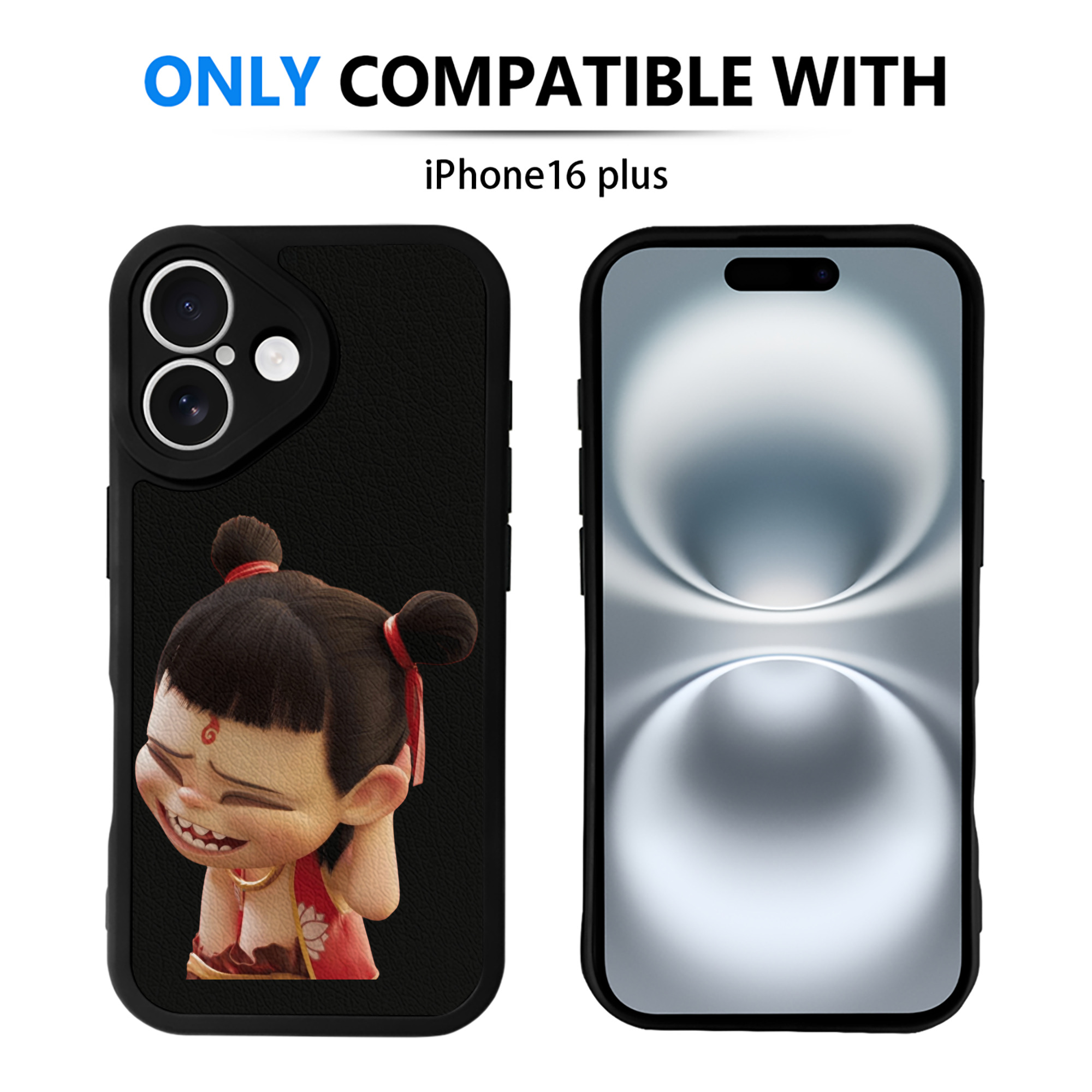 （画像用） Ne Zha 2 ナタ 魔童の大暴れ 【iPhone 16シリーズ対応】シリコンスマホケース（レザー調） 材質：シリコン